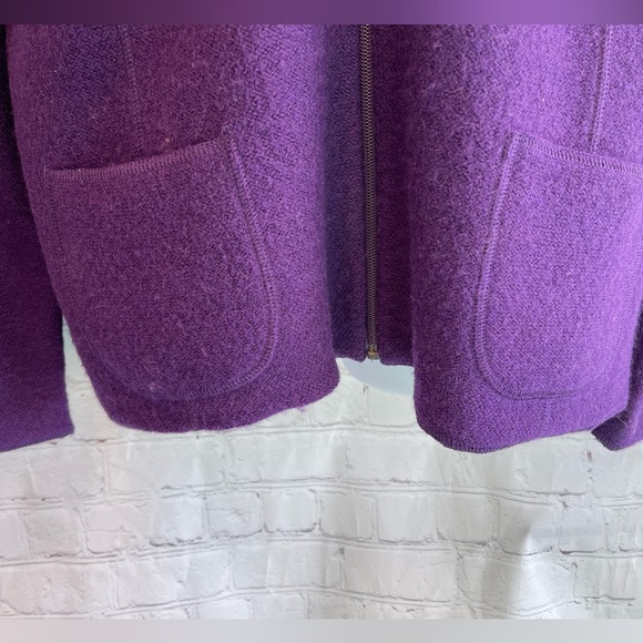 Croft & Barrow Purple Full Zip Cardigan Sweater.  100% Wool.  Size XL - Picture 4 of 7